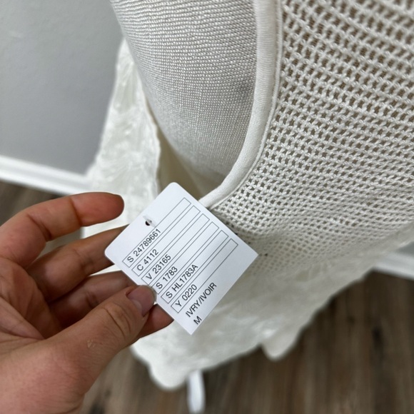 Anthropologie Heartloom Tunic Tank Women’s Medium Racerback Mesh Lace Ivory NEW - Picture 7 of 8